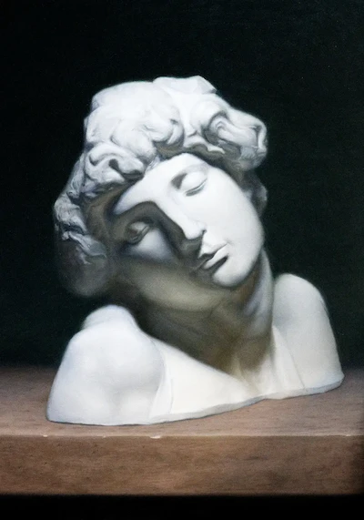 Angel Academy of Art color cast project, Dying slave cast academic oil painting, michelnagelo